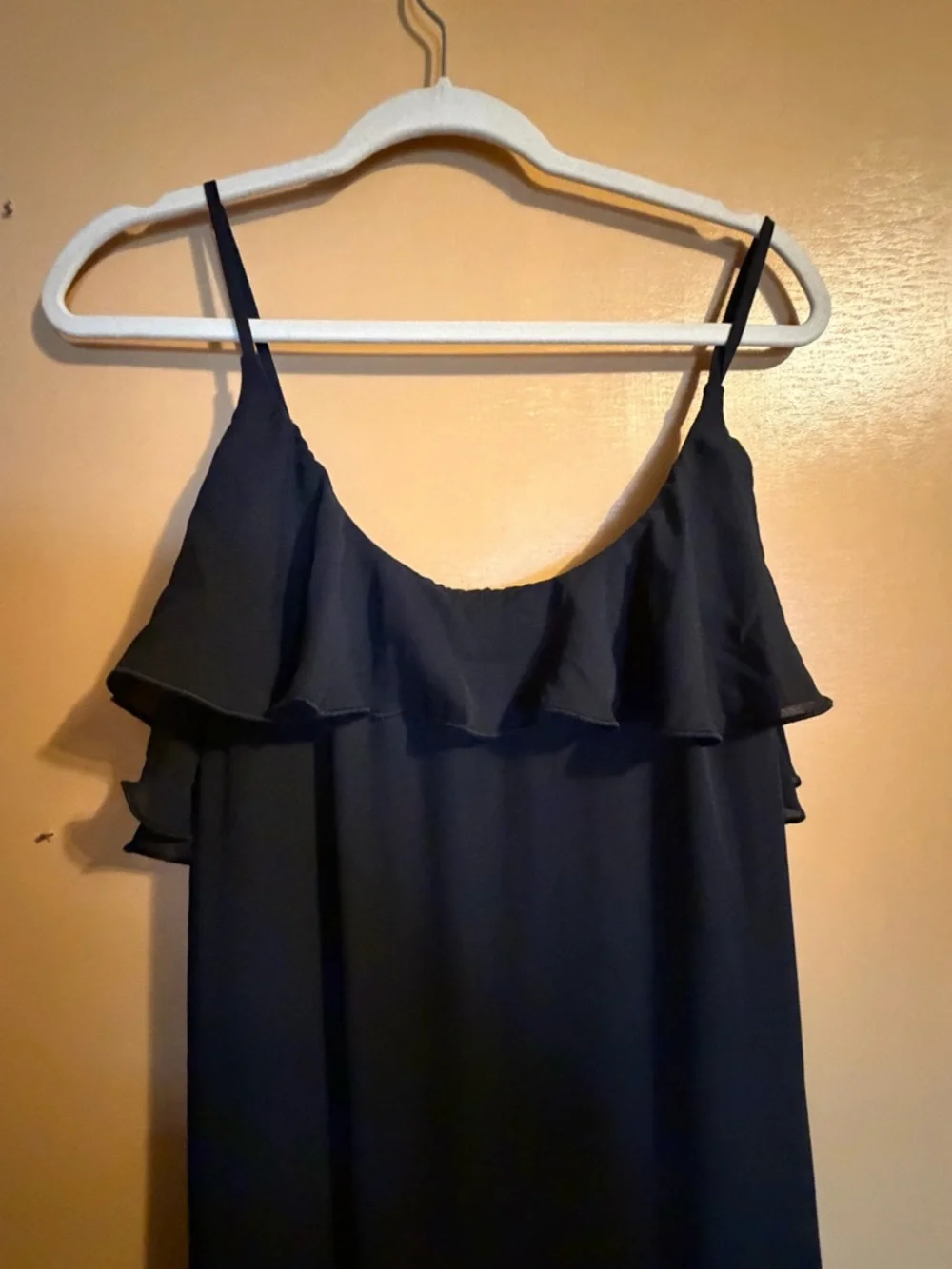Abercrombie & Fitch Black Ruffle Maxi Dress